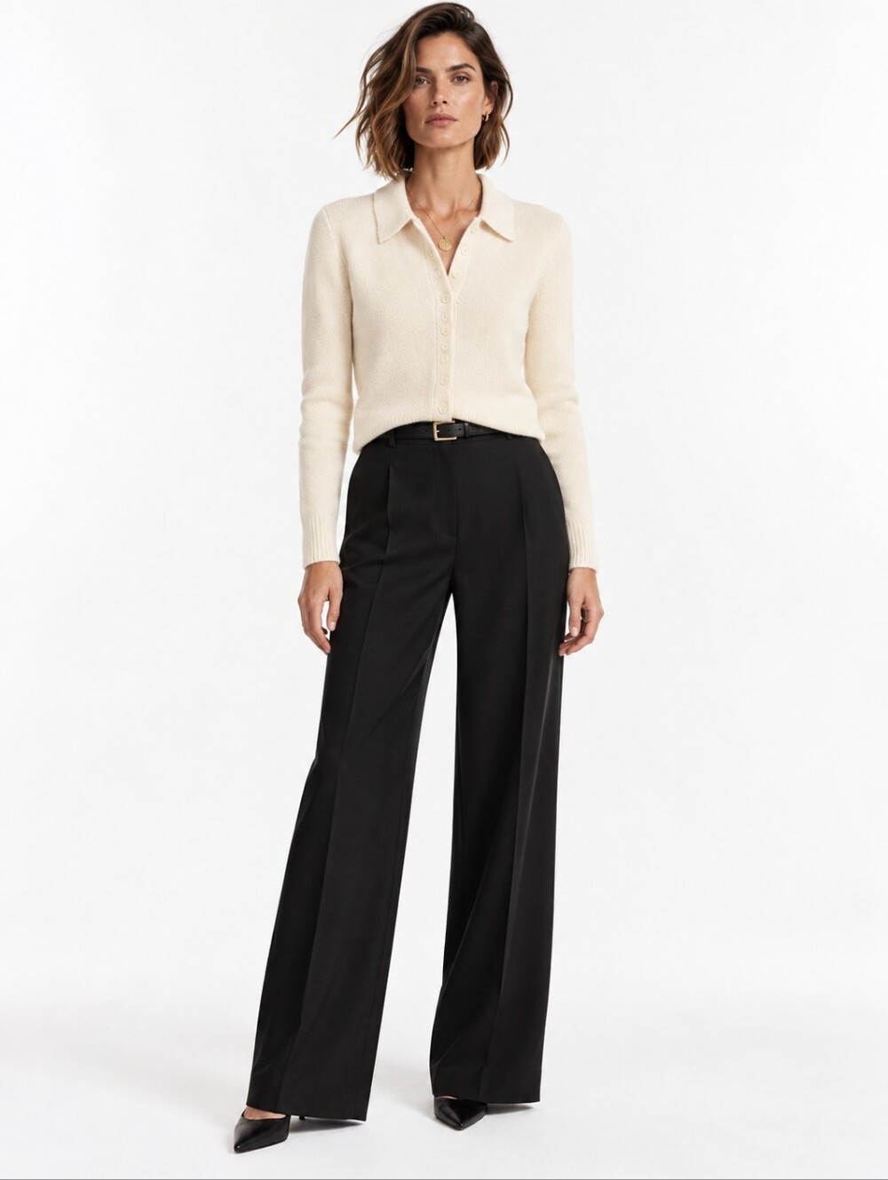 J. Crew Lambswool Ivory Cardigan Sweater Classic Winter Style